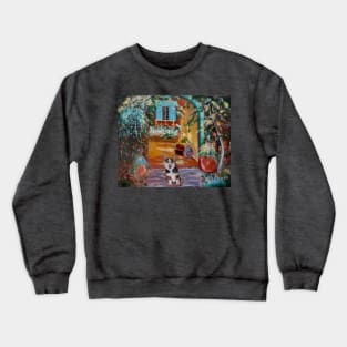 Corgi in the Courtyard Crewneck Sweatshirt